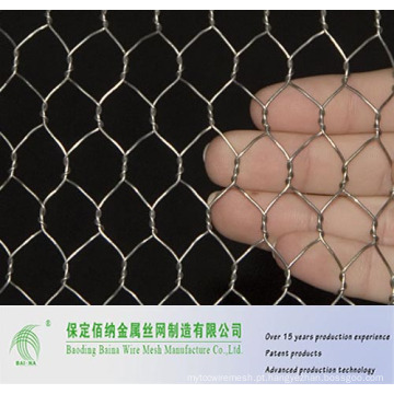 China Twist negativo Fabricação de malha de arame hexagonal galvanizado quente